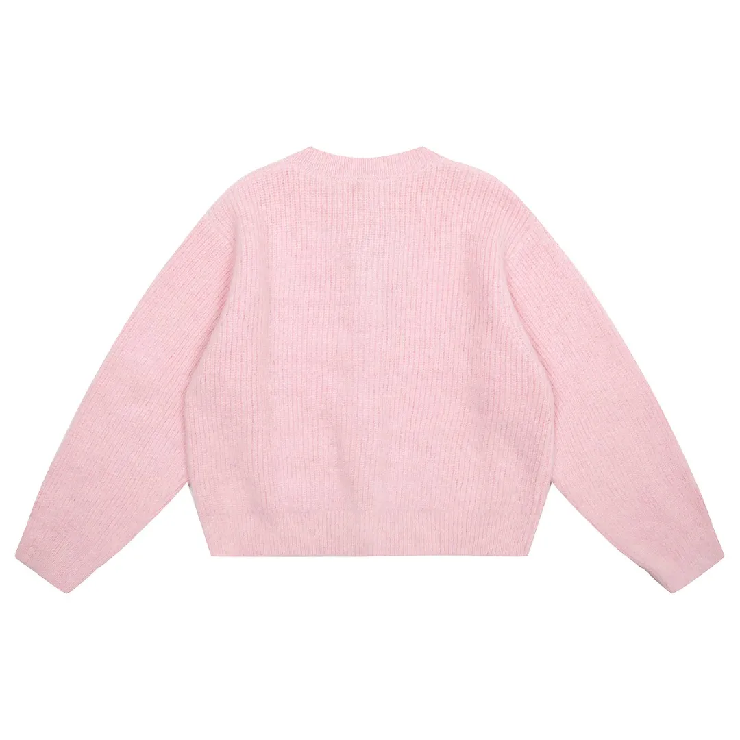 VIVI145# vivienne west wood 25 spring new three-color wool embroidered design cardigan Size: 1 yard (90-110 pounds) 2 yards (110-130 pounds) 3 yards (130-150 pounds) Color: gray yellow pink